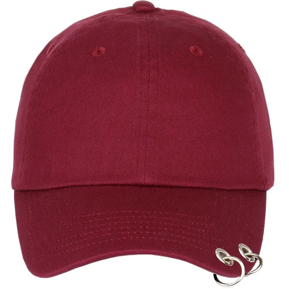 Grommet and Ring on Unstructured Dad Hat Strapback