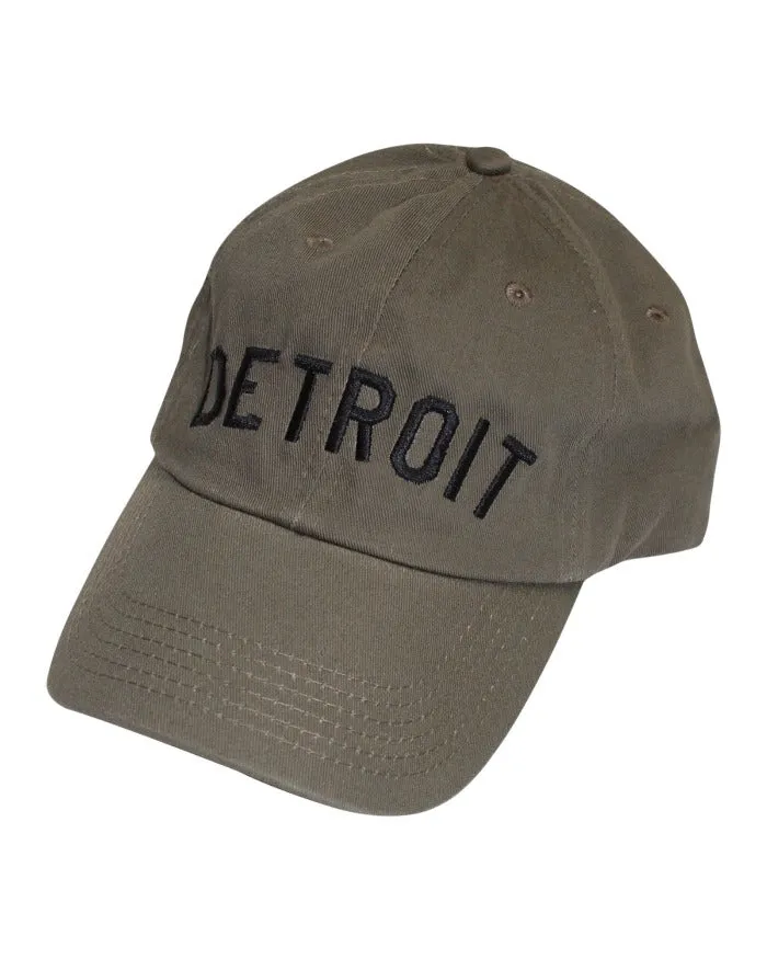 Ink Detroit Dad Cap - Olive Green