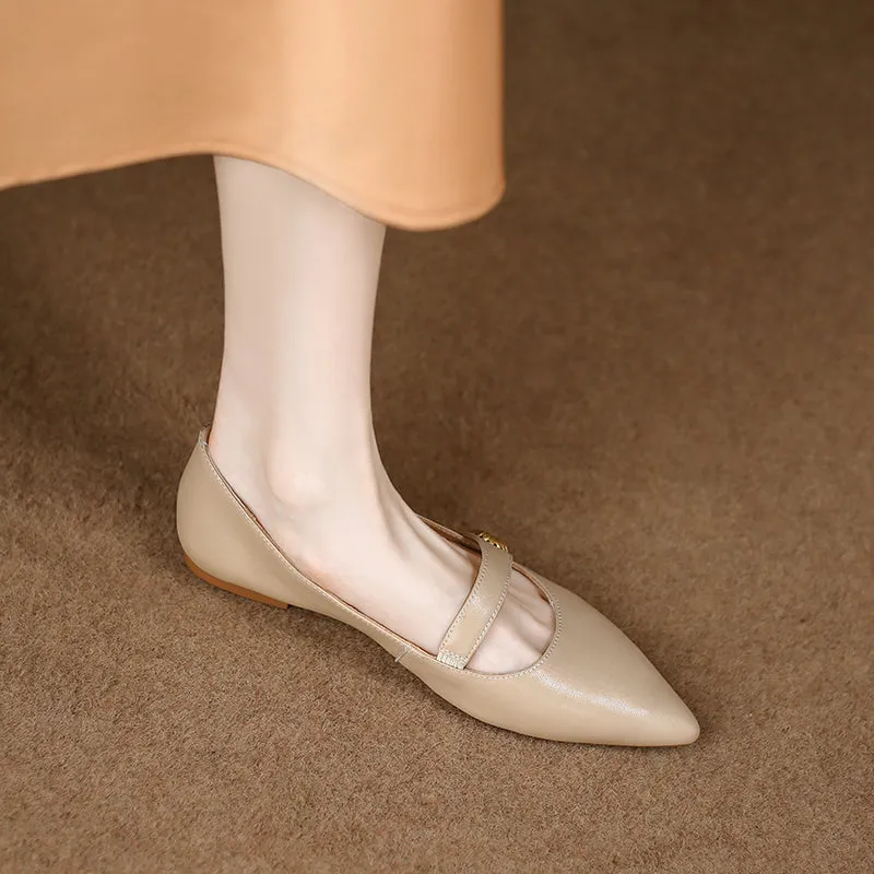 Jael Nude Pointed Toe Flats