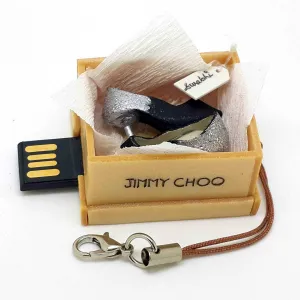 Jimmy Whoo Black N Silver Miniature Shoes Novelty Pen Drive