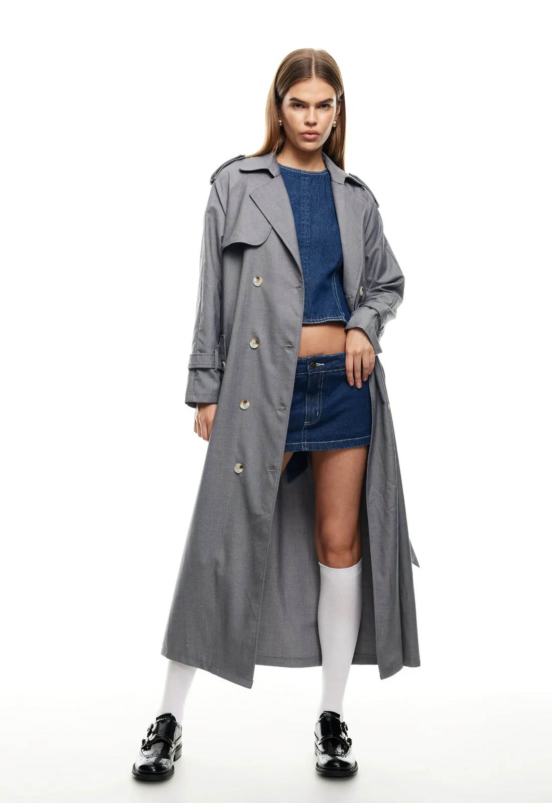 LIONESS Trencherous Coat Slate