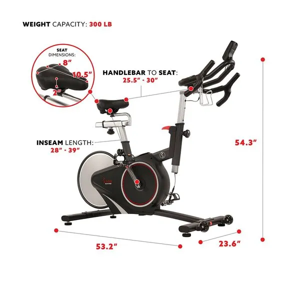 Magnetic Rear Belt Drive Stationary Bike with Cadence Sensor