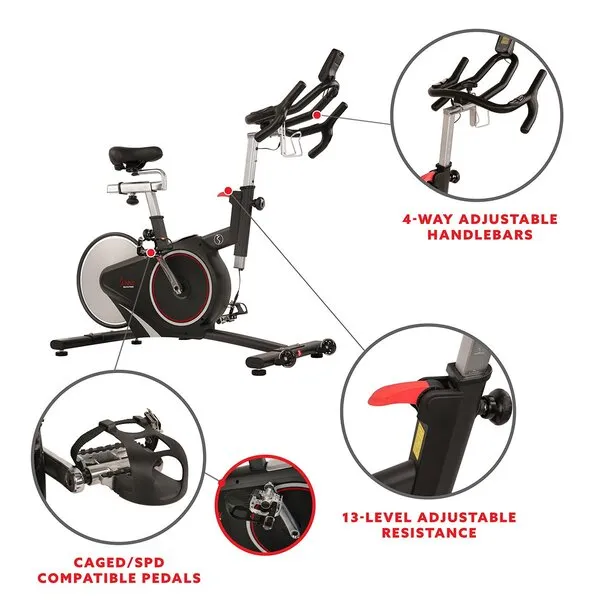 Magnetic Rear Belt Drive Stationary Bike with Cadence Sensor