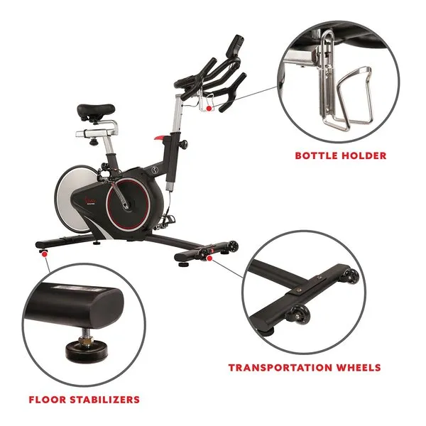 Magnetic Rear Belt Drive Stationary Bike with Cadence Sensor