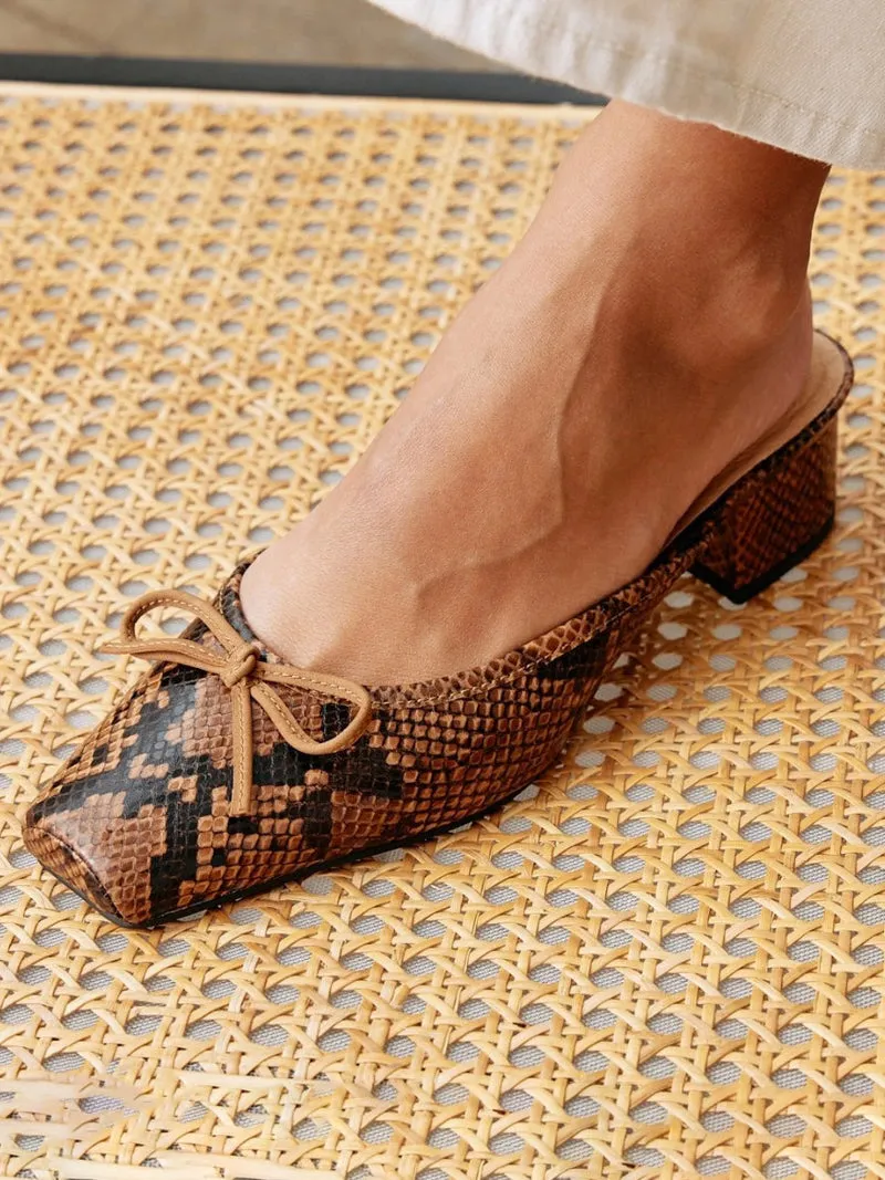 Matisse Basilio Heeled Mule - Brown Snake