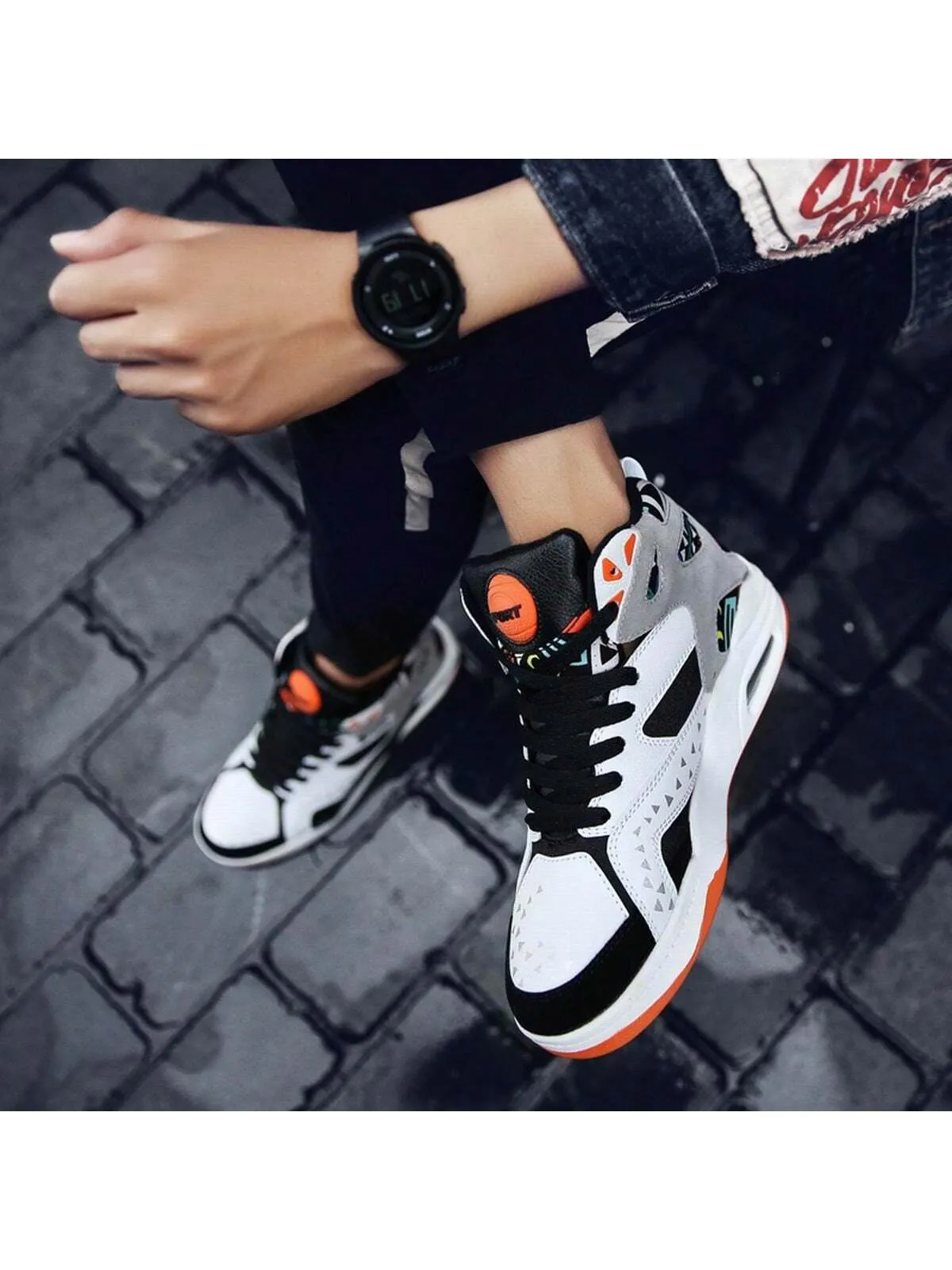 Men's Casual Air-cushion Basketball Shoes Street Fashion Sneakers