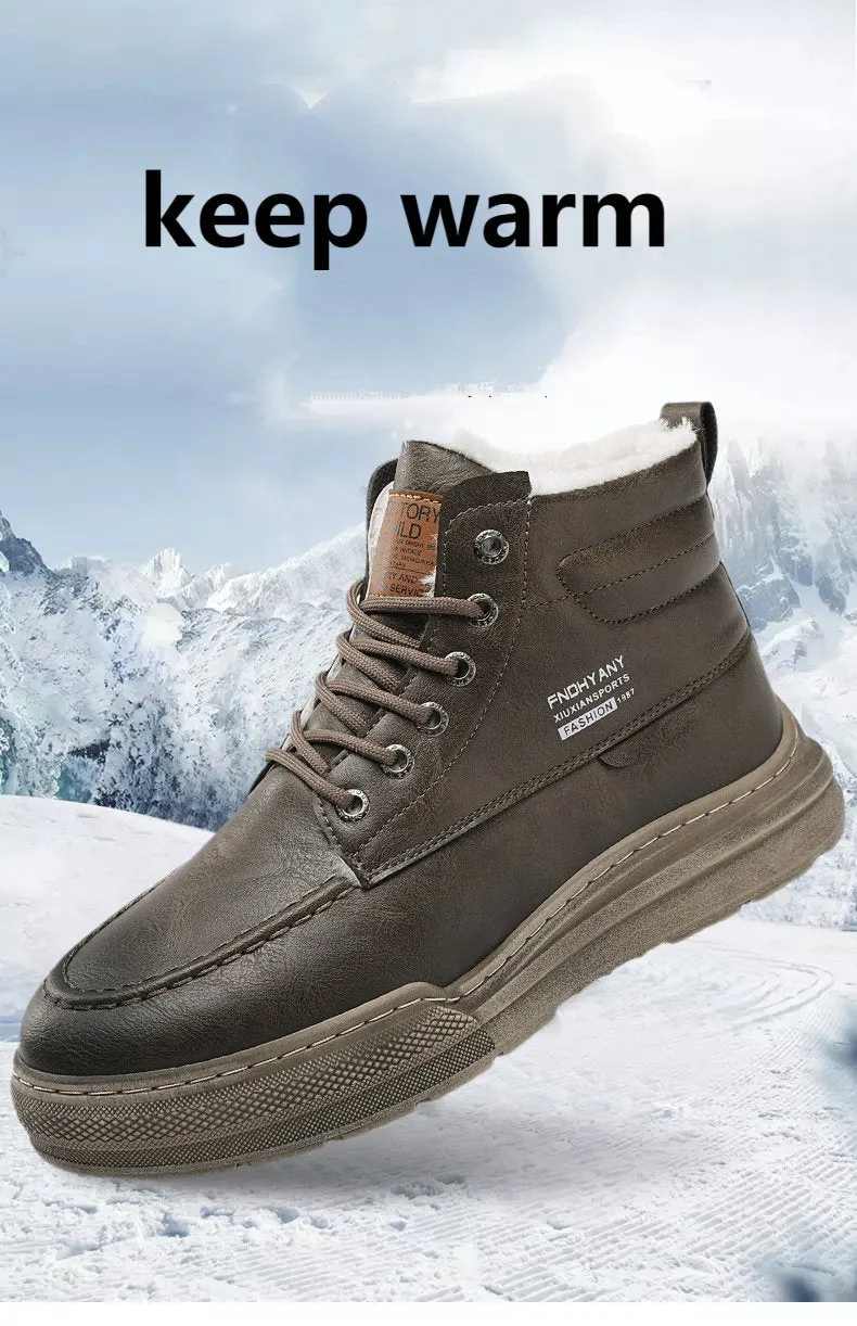 Men's Winter Snow Boots Warm Fur Casual Hiking Boots