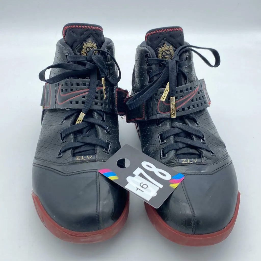 Nike Zoom Lebron V 5 Black Varsity Crimson Metallic Gold Cavs Size 12