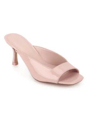 Nude Patent PU Slip On Mules