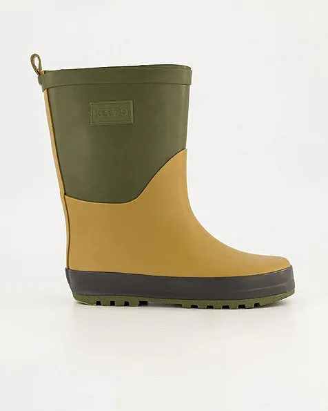 Olive Colourblock Rainboots