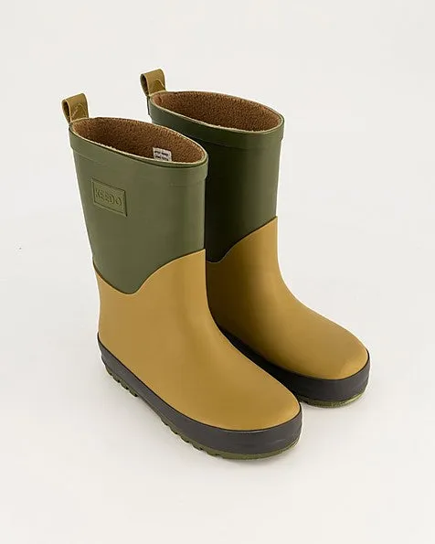 Olive Colourblock Rainboots