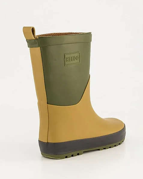 Olive Colourblock Rainboots