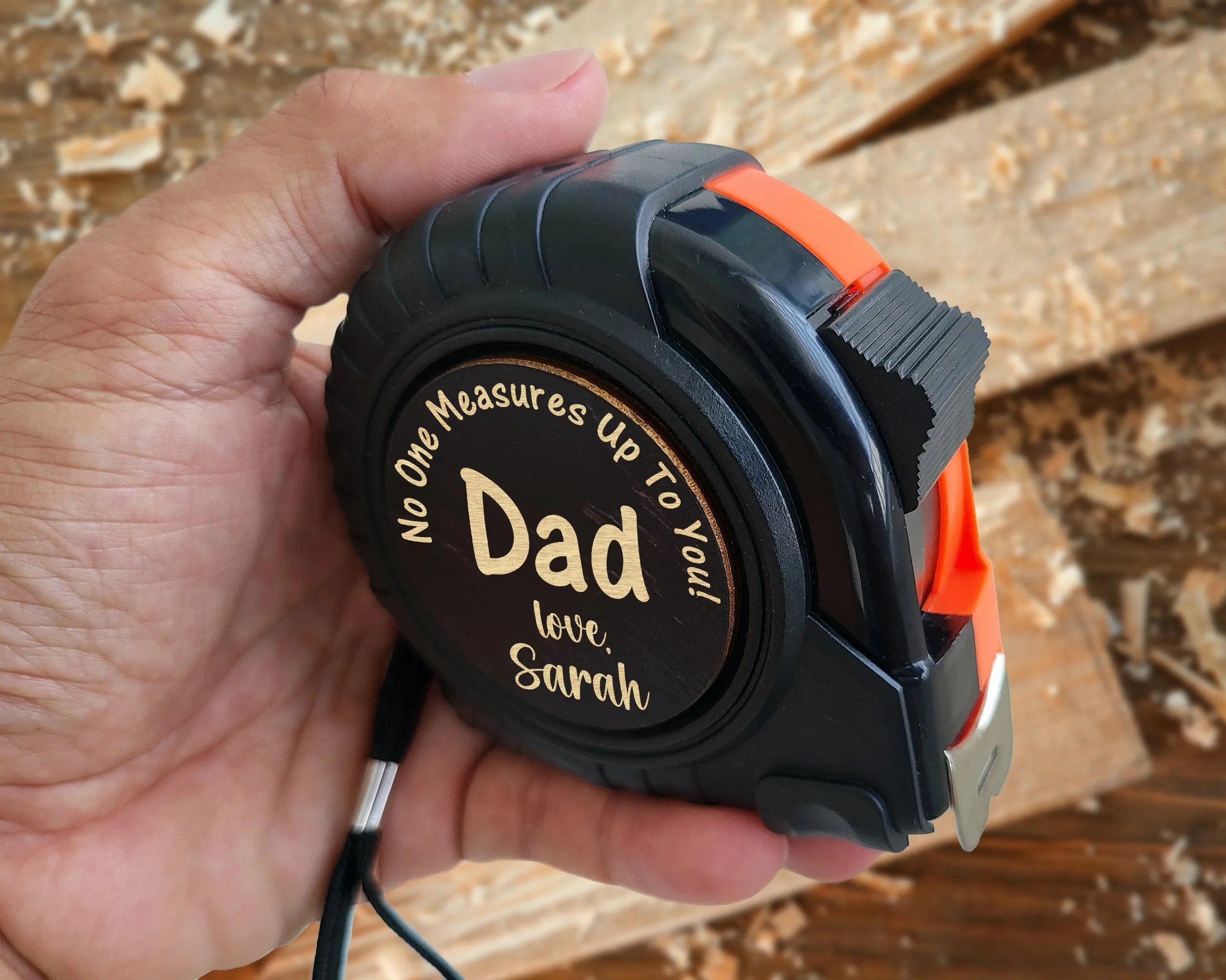 Personalized Measuring Tape 25' | No One Measures Up To You | Gifts for Dad from Daughter Son Wife | Birthday Father New Daddy Gift for Men