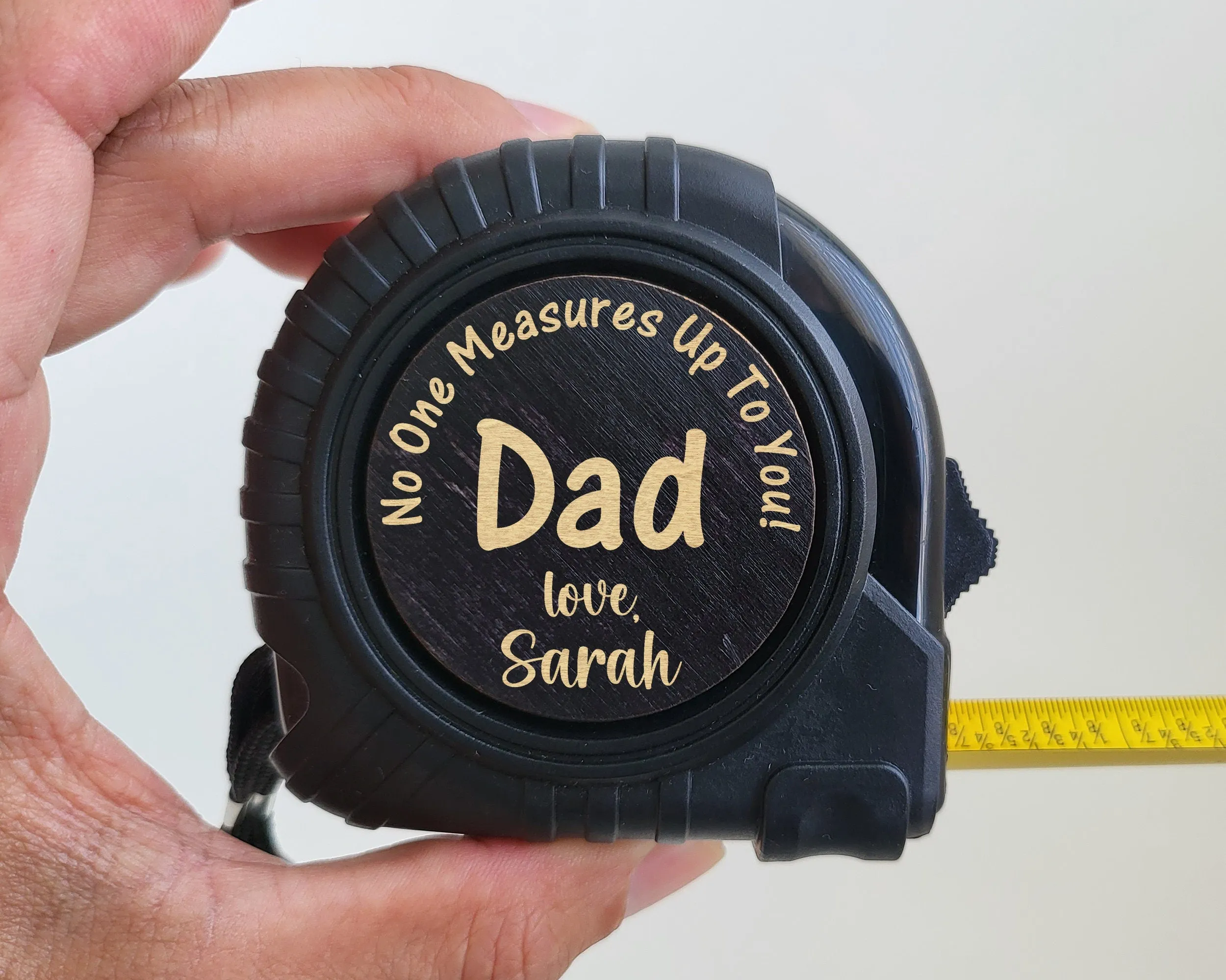 Personalized Measuring Tape 25' | No One Measures Up To You | Gifts for Dad from Daughter Son Wife | Birthday Father New Daddy Gift for Men