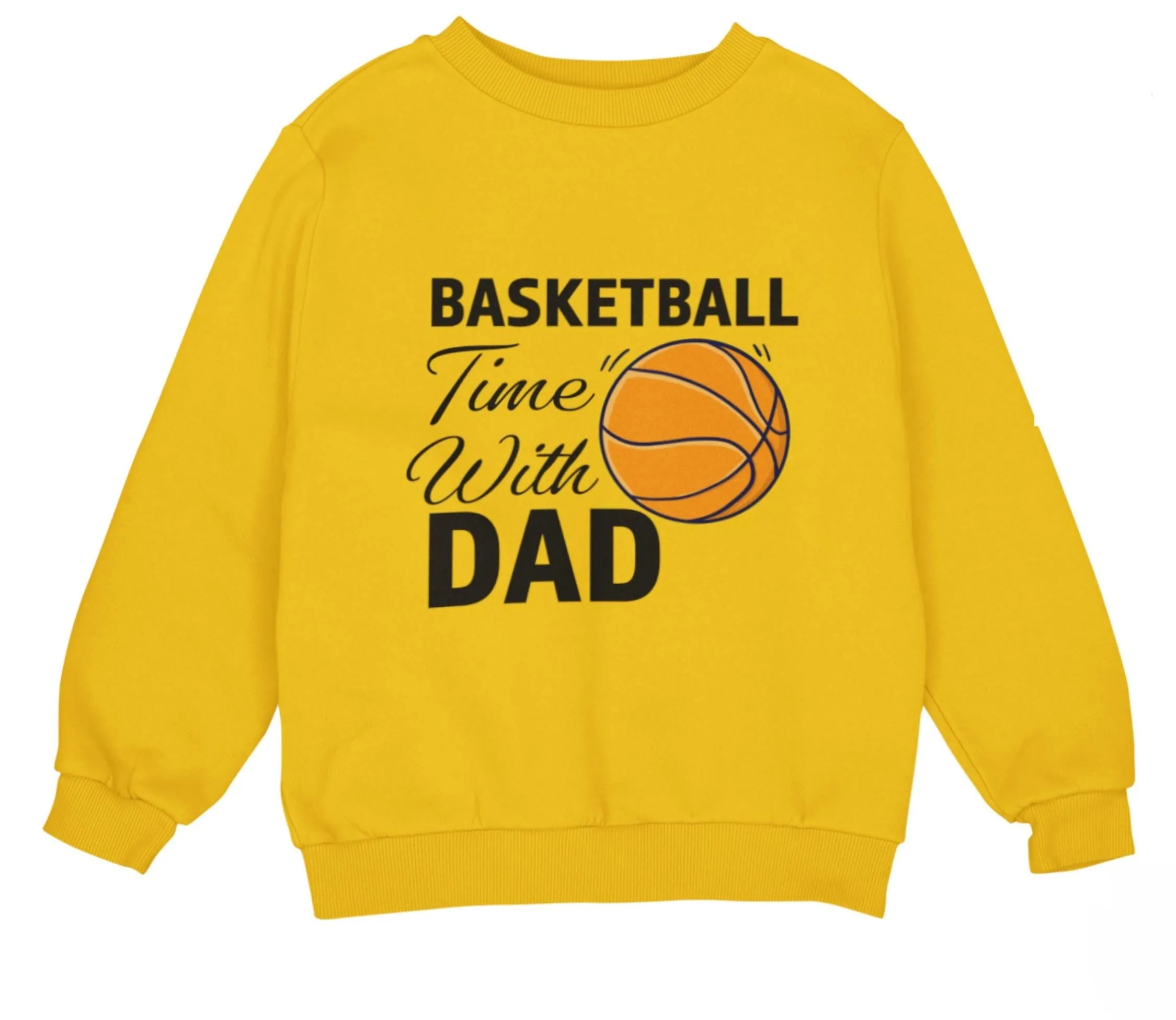 Personalized Name Sport Sweatshirt with Basketball Time with Dad Text