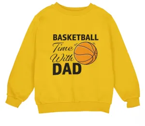 Personalized Name Sport Sweatshirt with Basketball Time with Dad Text