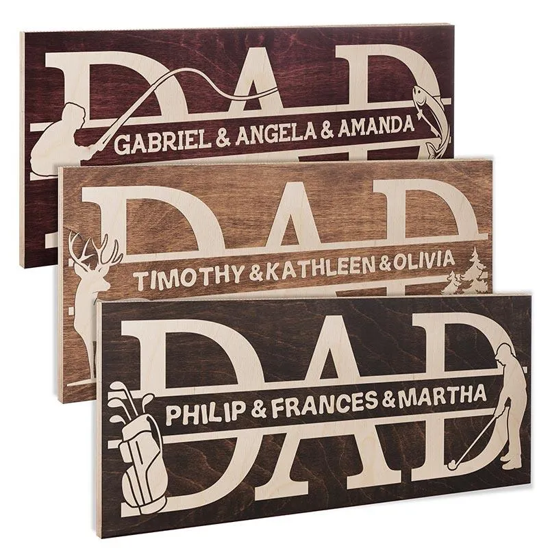 Personalized Wooden Dad Sign