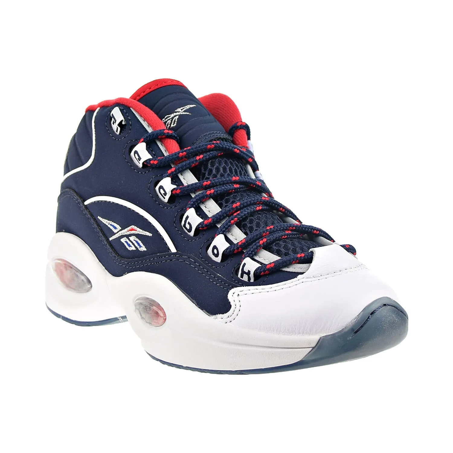 Reebok Question Mid Big Kids' Shoes White/Red/Navy