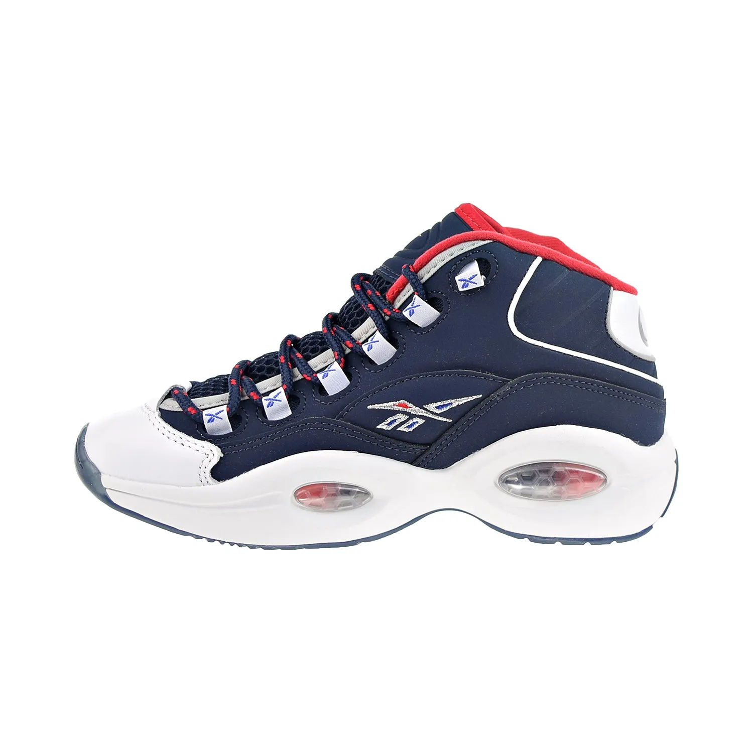 Reebok Question Mid Big Kids' Shoes White/Red/Navy