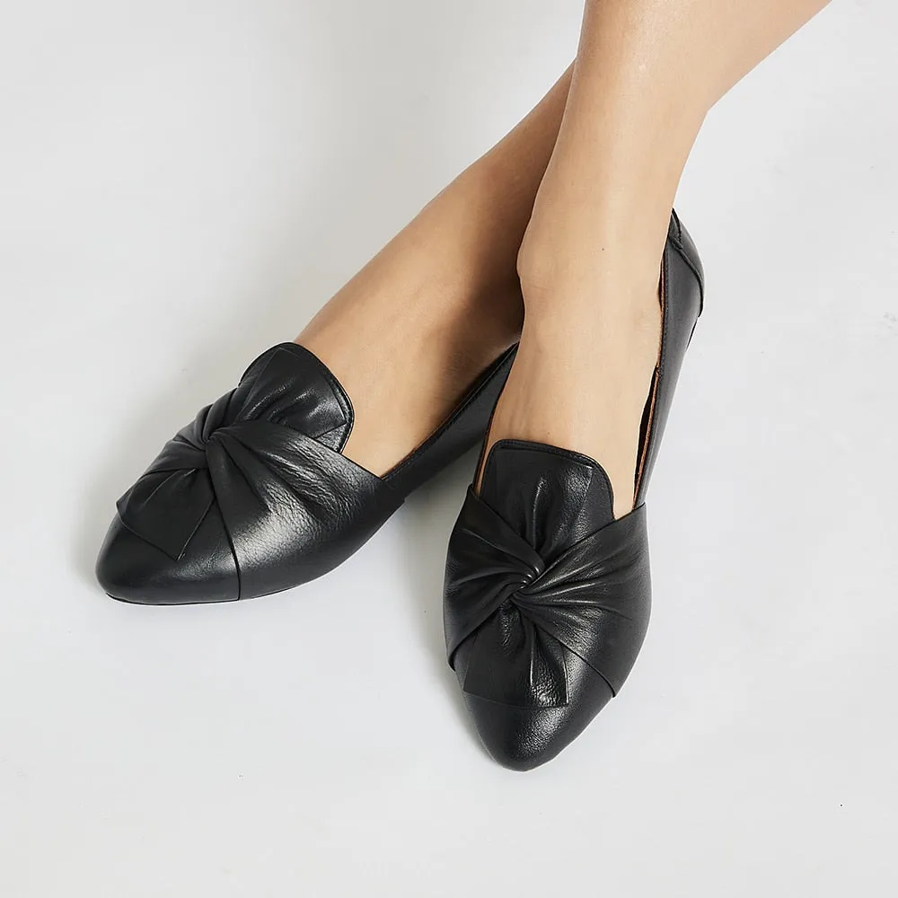 Rosco Flat in Black Leather