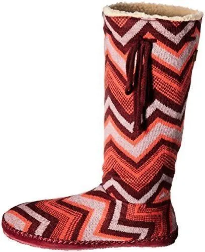 Sanuk Snuggle Up Burgundy / Multi Chevron Boots