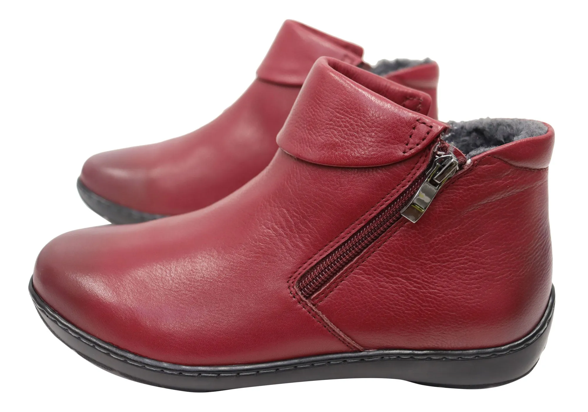 Scholl Orthaheel Wellness Womens Supportive Leather Ankle Boots