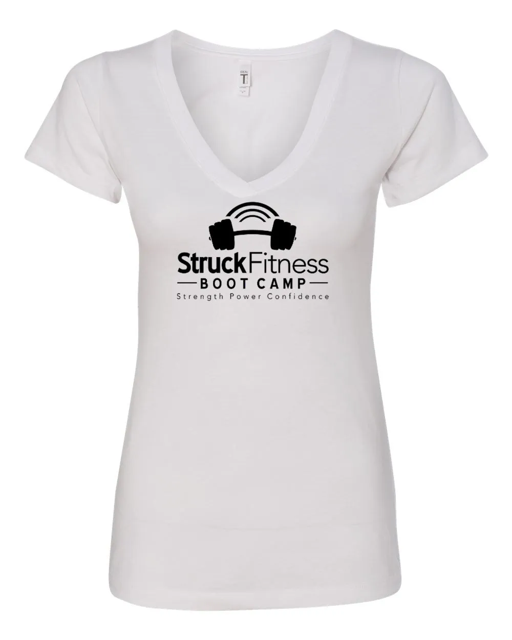 Struck Fitness Next Level - Women's Ideal V-Neck Tee - 1540 - w/ Black Out Logo