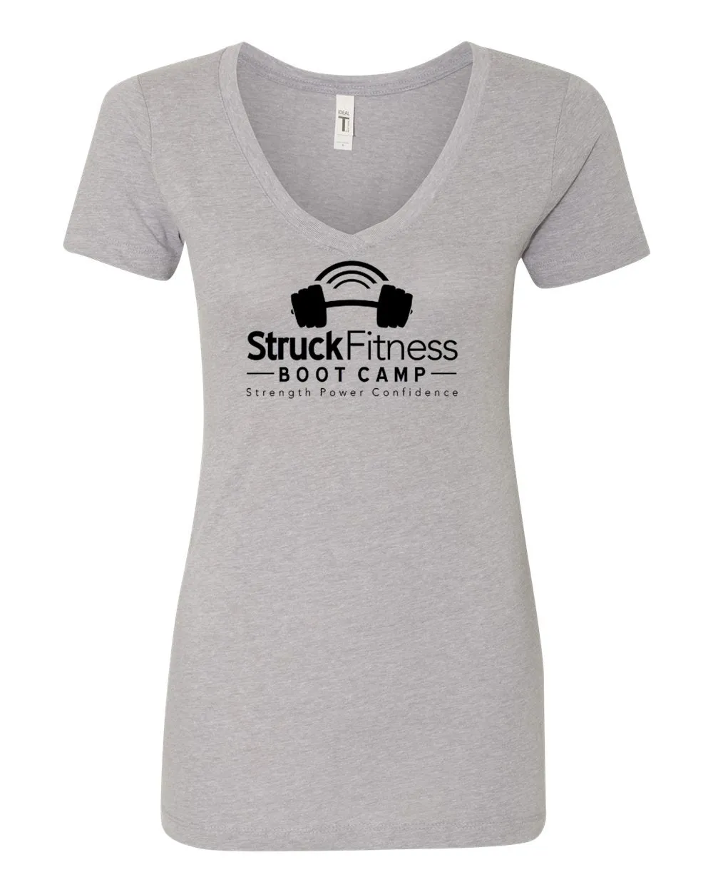 Struck Fitness Next Level - Women's Ideal V-Neck Tee - 1540 - w/ Black Out Logo