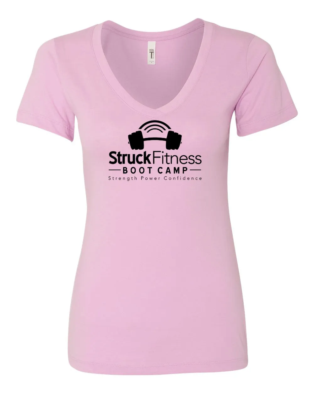 Struck Fitness Next Level - Women's Ideal V-Neck Tee - 1540 - w/ Black Out Logo