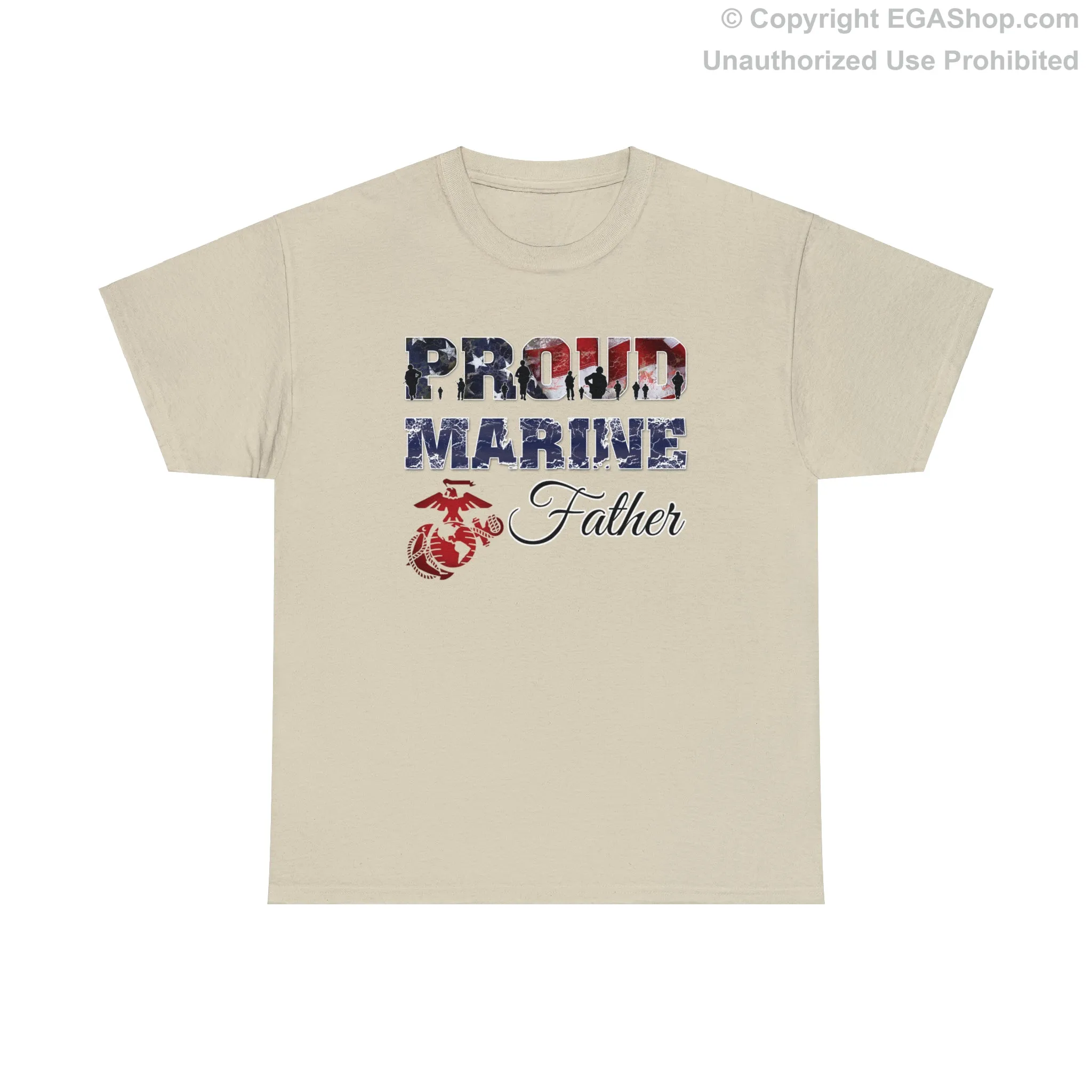 T-Shirt Proud Marine Father (Your Choice of Colors)