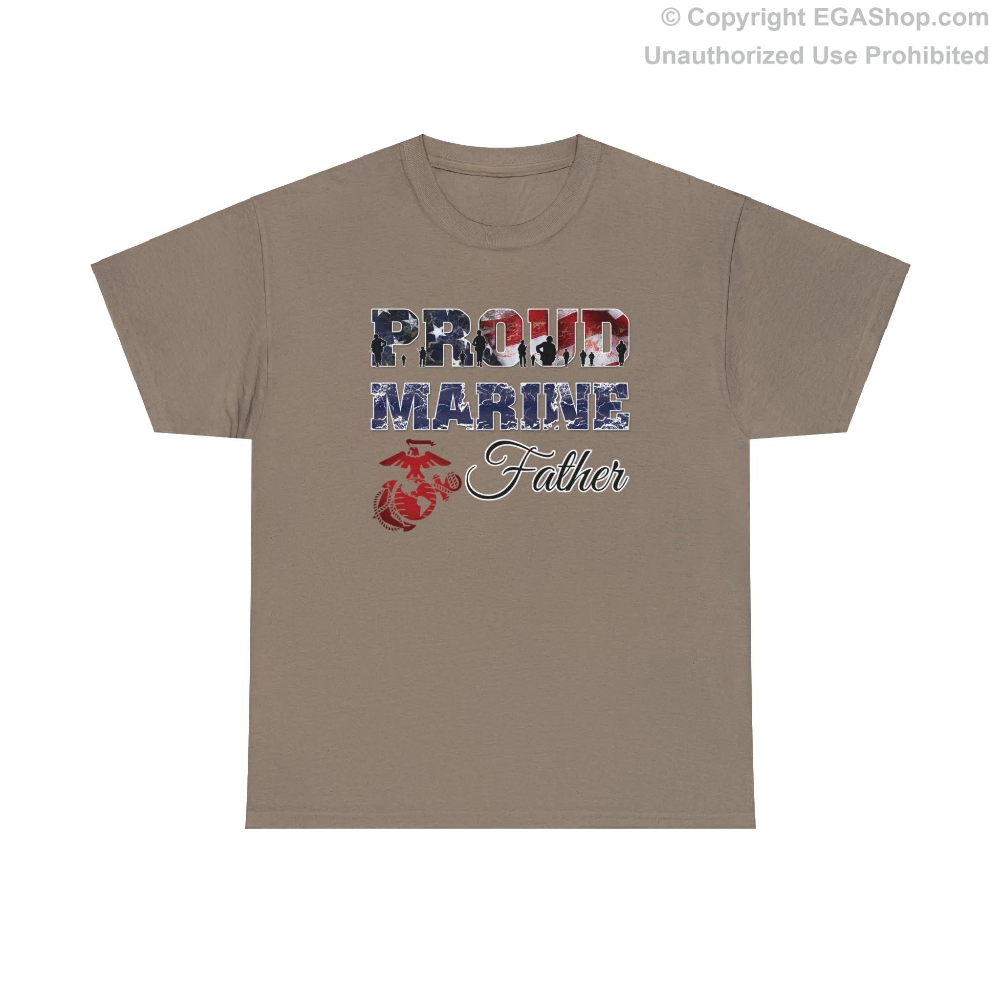 T-Shirt Proud Marine Father (Your Choice of Colors)