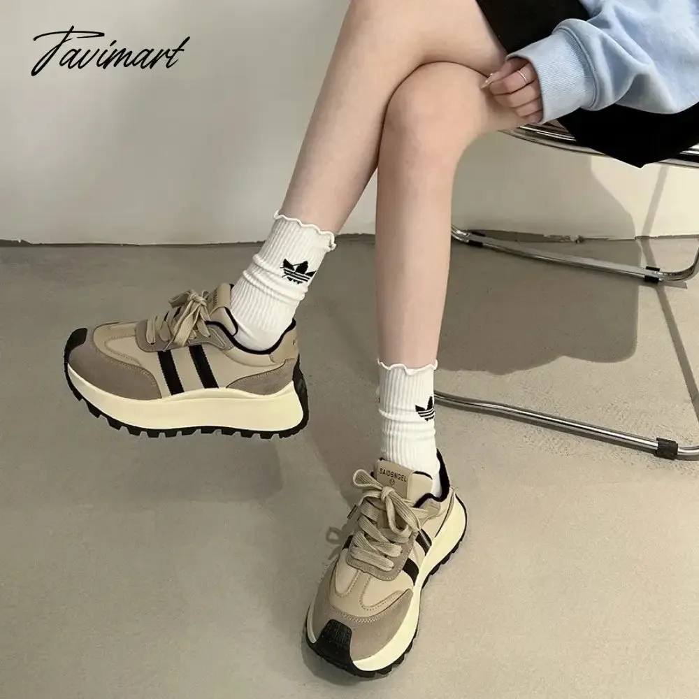 Tavimart Heightened thick soled dad shoes for women's new autumn and winter versatile Forrest Gump lightweight sports shoes