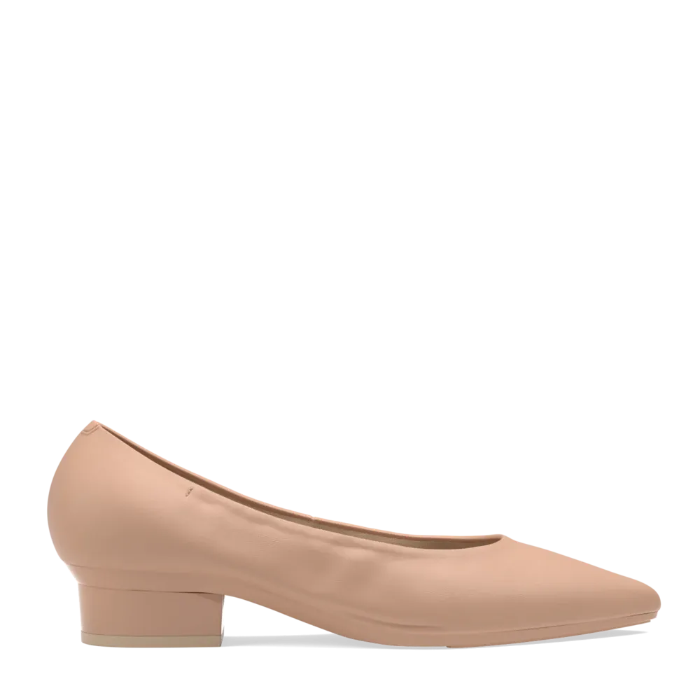 The Pump - Latte Stretch Leather Flat