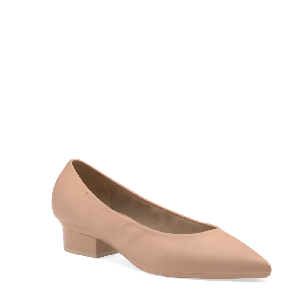 The Pump - Latte Stretch Leather Flat