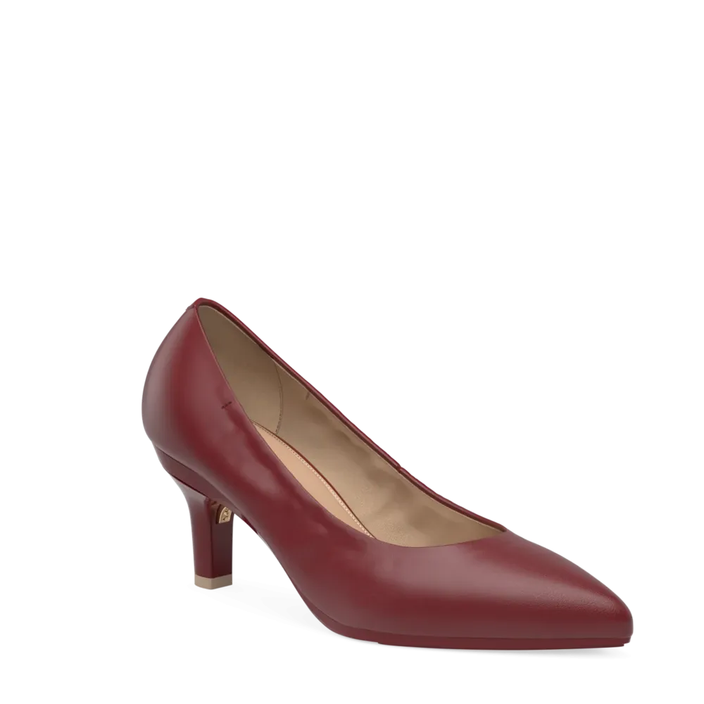 The Pump - Merlot Stretch Leather 3 Stiletto