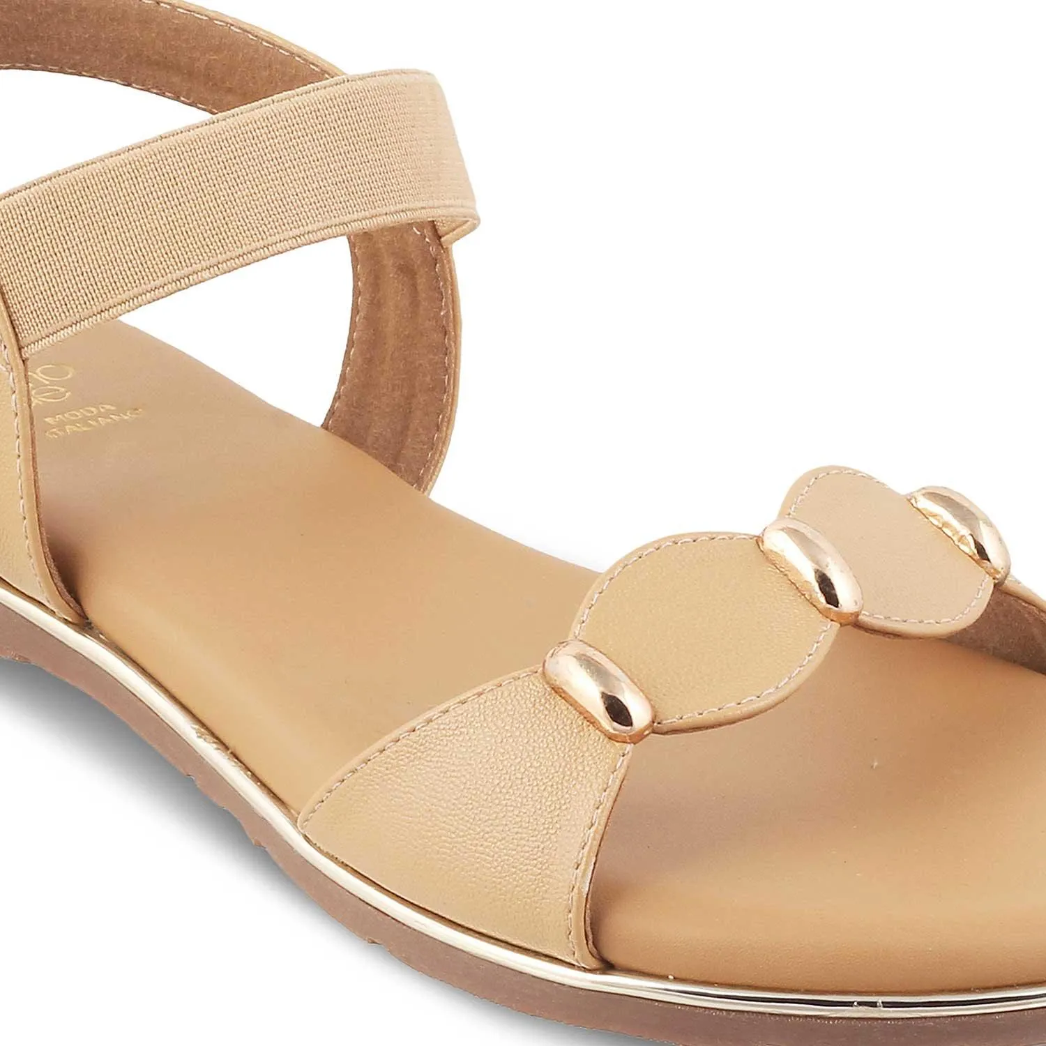 The Studflat Tan Women's Casual Flats Tresmode