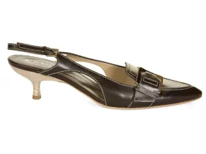 Tod's Brown Sling Back Heels