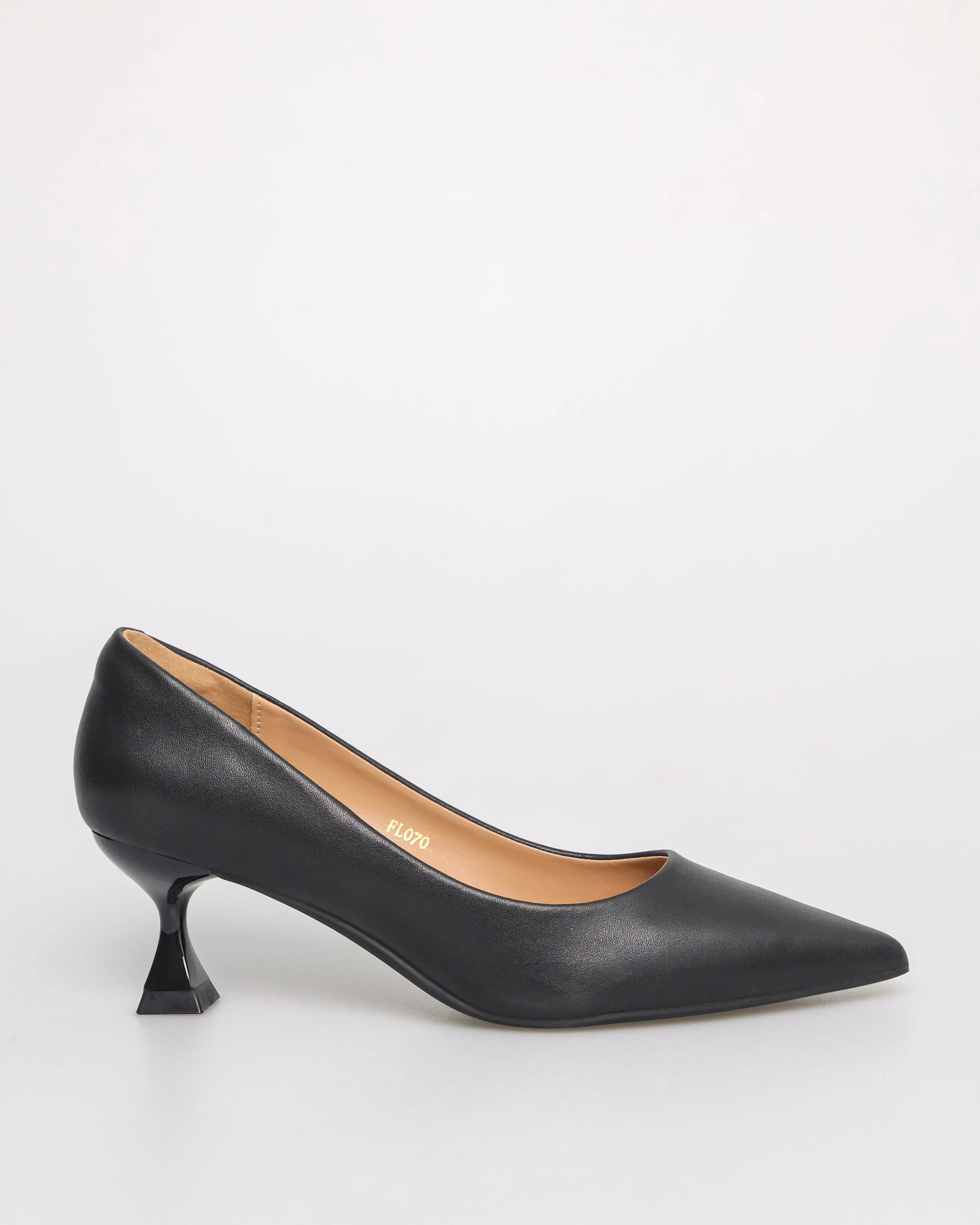 Tomaz FL070 Ladies Glossy Low  Heels (Black)