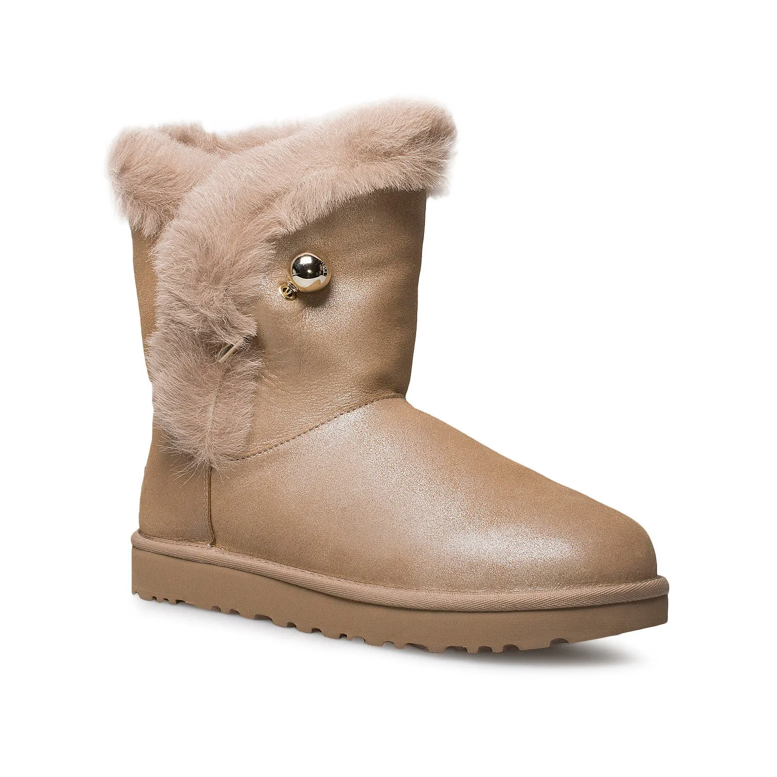 UGG Classic Fluff Pin Antique Pearl Boots - Women's