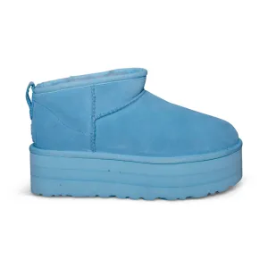 UGG Classic Ultra Mini Platform Sky Blue Boots - Women's