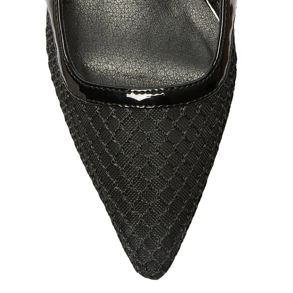 Valencia Heel in Black Mesh