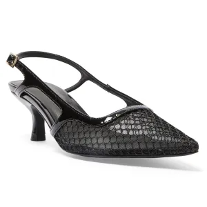 Valencia Heel in Black Mesh