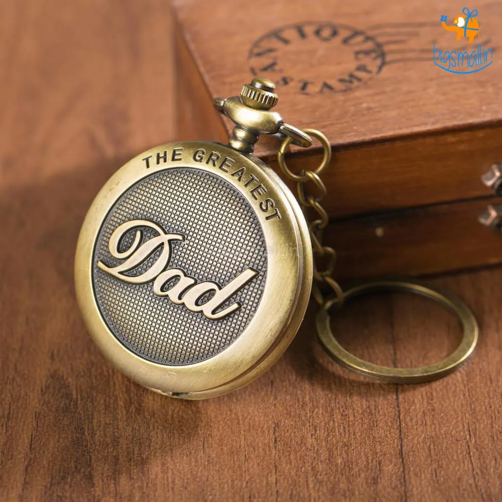 Vintage Dad Pocket Watch Keychain