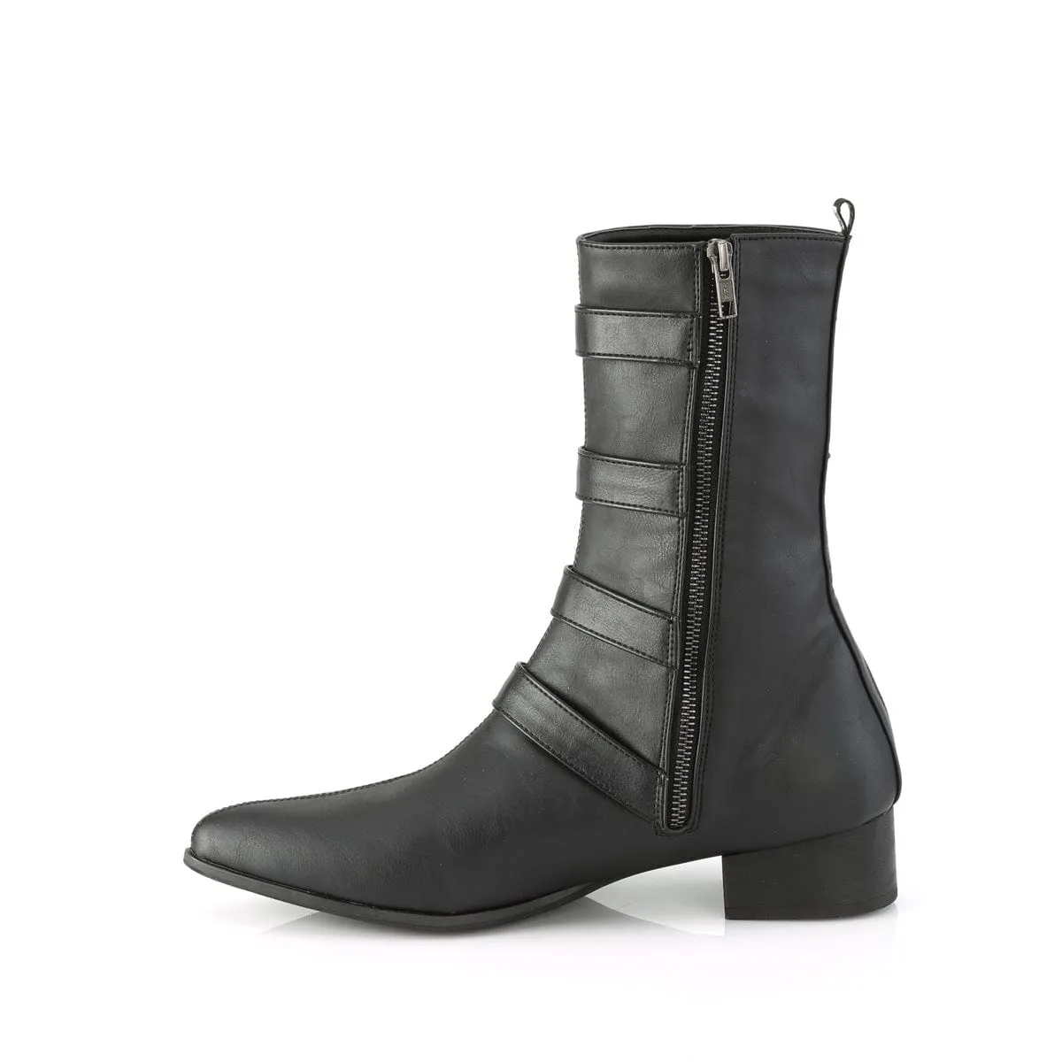 WARLOCK-110-B Black Vegan Leather