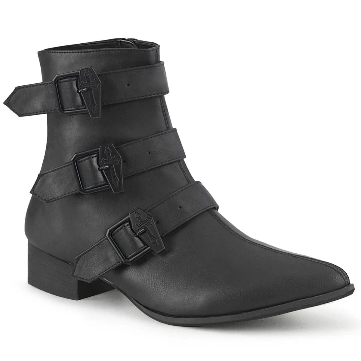 WARLOCK-50-C Black Vegan Leather