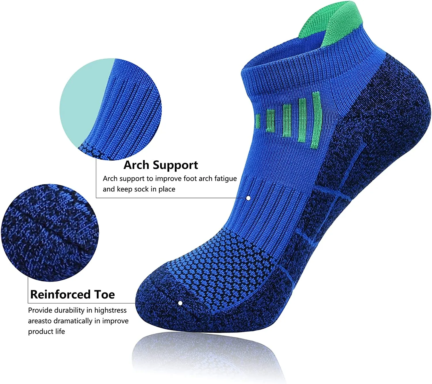 Wholesale Men's Low Cut Ankle Athletic Socks Cotton Mesh Cushioned Running Ventilation Sports Tab Socks