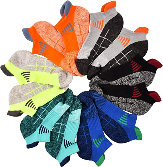 Wholesale Men's Low Cut Ankle Athletic Socks Cotton Mesh Cushioned Running Ventilation Sports Tab Socks