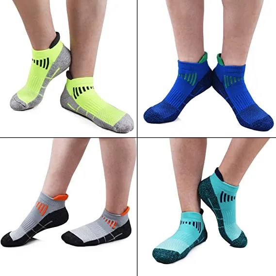 Wholesale Men's Low Cut Ankle Athletic Socks Cotton Mesh Cushioned Running Ventilation Sports Tab Socks