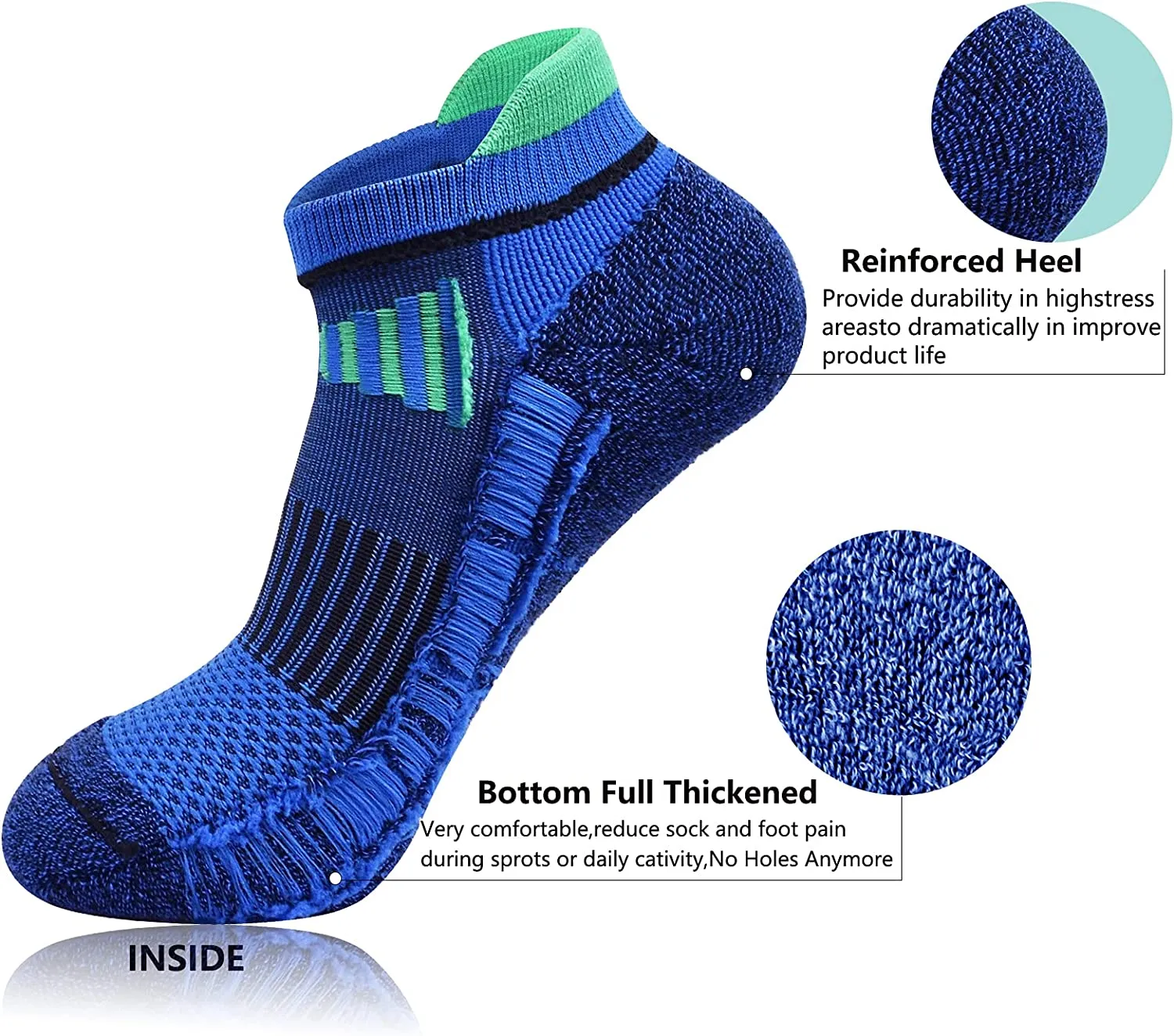 Wholesale Men's Low Cut Ankle Athletic Socks Cotton Mesh Cushioned Running Ventilation Sports Tab Socks