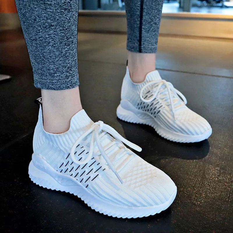 Women   White Sneakers Streetwear Women Wedges